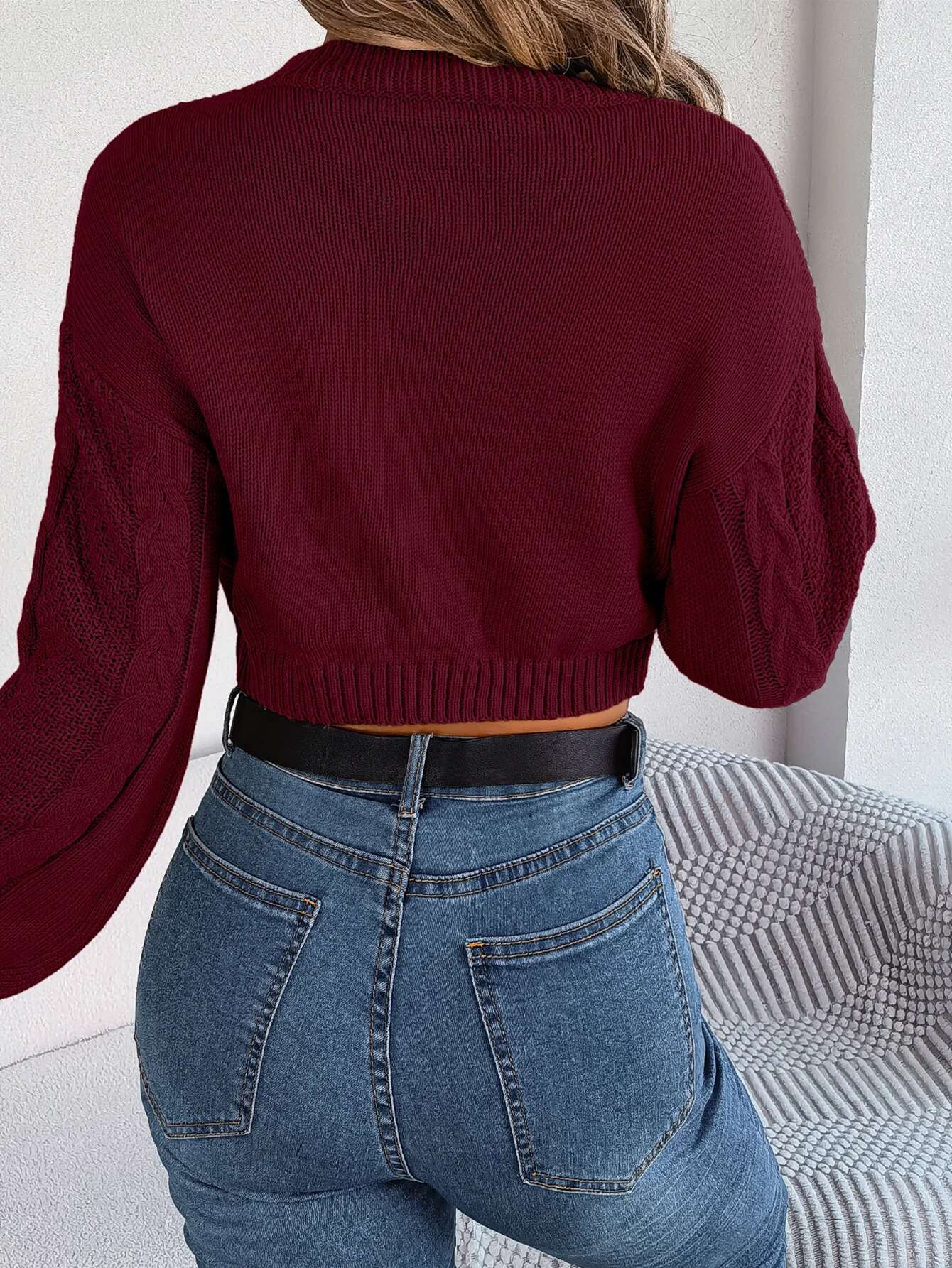 Autumn spring Solid Short Sweater Casual Knitted Long Sleeve Pullover Women Clothing Crop Top Gray Army Green Red fashion clothing women