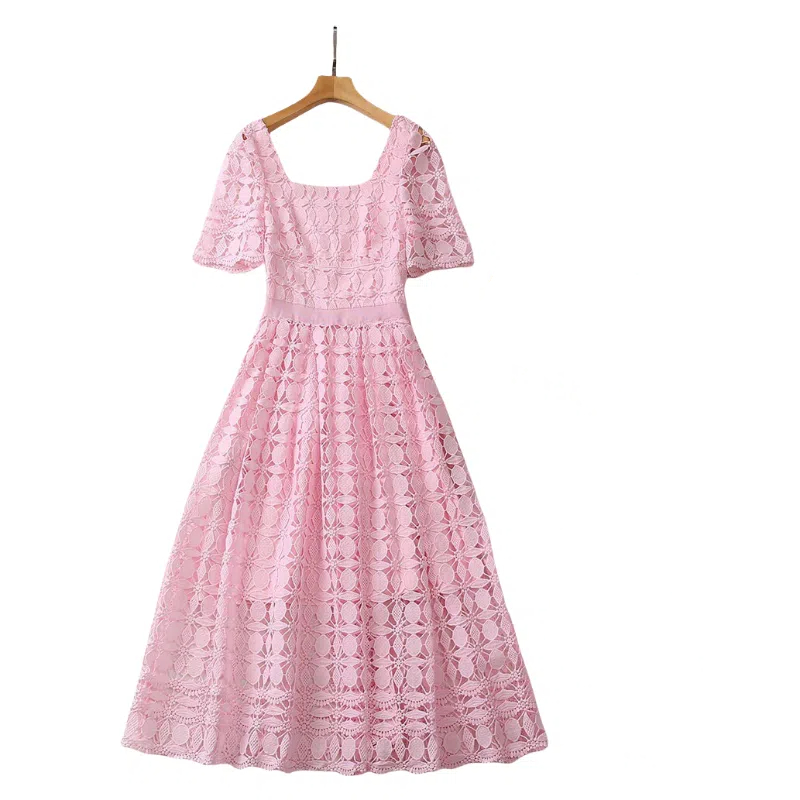 2025 Hollow embroidery dress Fashion Week Show Customized Fashion Tailored clothing womens Fashion Paris.M334