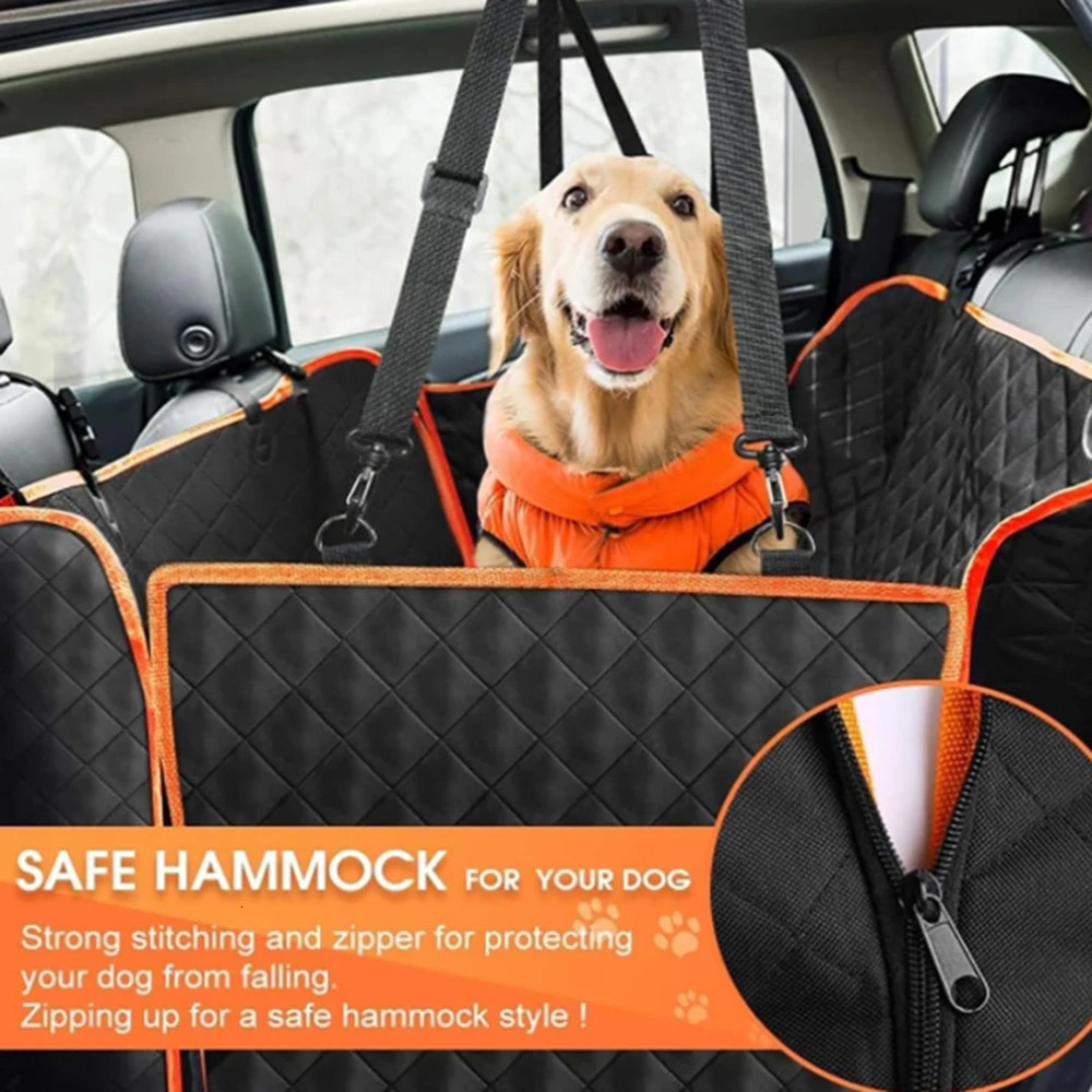 1 piece dog car seat cover suitable for rear seat waterproof seat protector scratch resistant pet car cushion black orange 250427