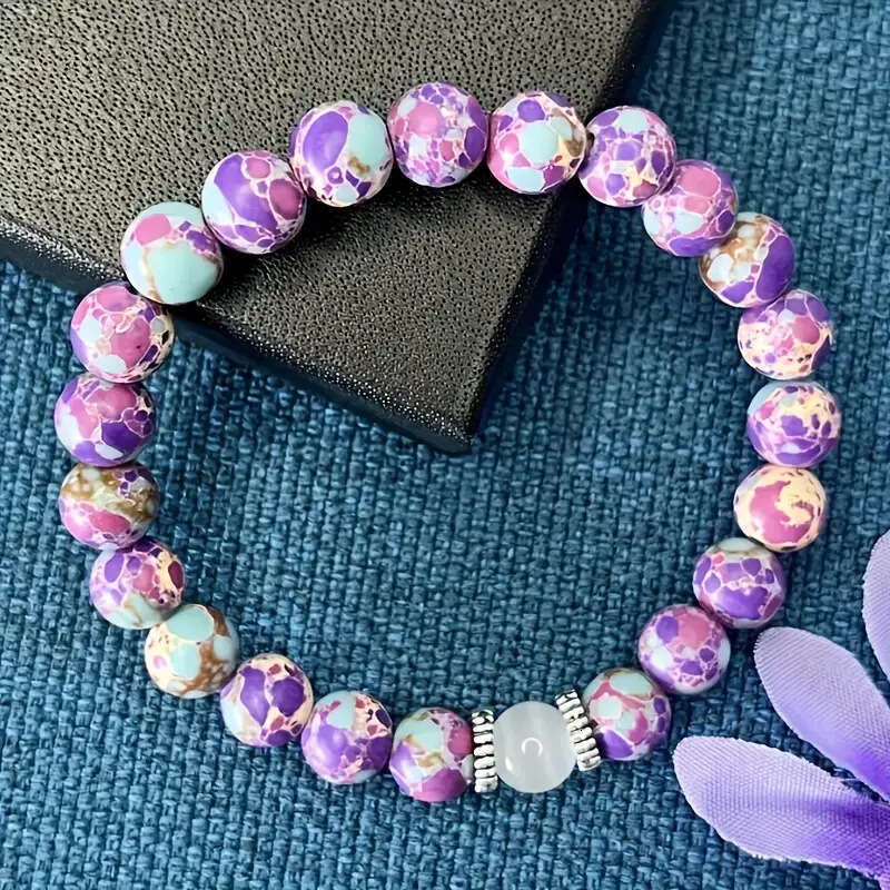 Temu Xiyin TK Purple Emperor Natural Moonlight Cat Eye Stone Bracelet