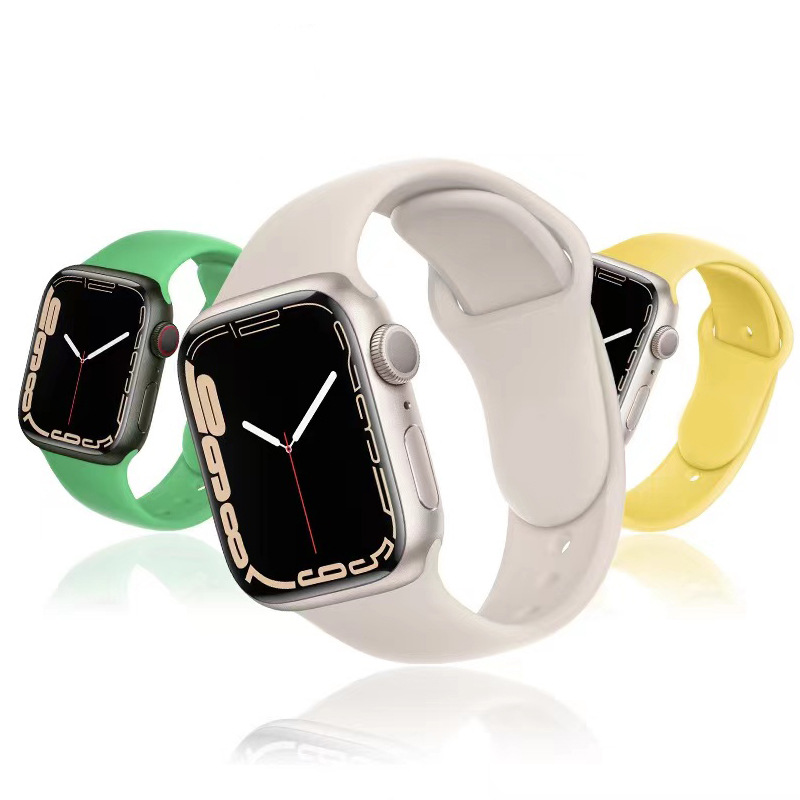 Sporty Style Silicone Bands for Your Apple Smartwatch Versatile and Long-lasting Fits All Series