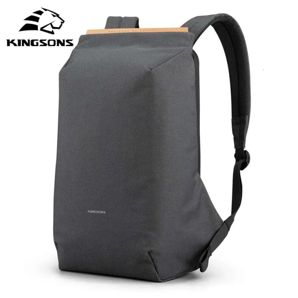 Kingsons 2023 New Anti-theft Men 180 Degree Open USB Charging Laptop Backpack 15.6 inch School Bags for Teenage Boys