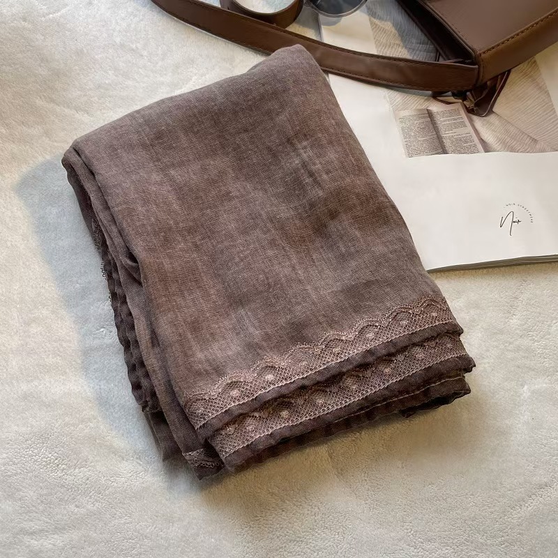 T598 new cotton and linen scarf lace lace retro art accessories silk scarf autumn and winter shawl neck tide