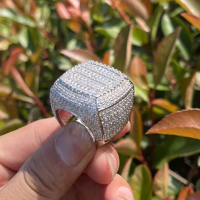 Mens Jewelry: Custom Moissanite Statement for Men & Women, Iced Out Hip Hop Fashion Rings