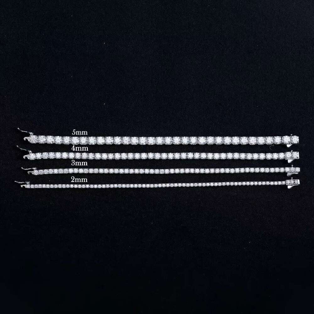 DHCollections Moissanite Tennis Bracelet 925 Sterling Silver Adjustable Diamond-Cut Sparkle Jewelry for Women