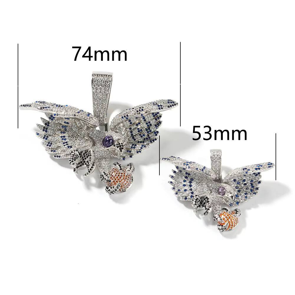 Customized eagle pattern Moissanite Chain Copper Delicate Animal Pendant Diamond Chain Falcon Necklace Ice Diamond Necklacesv