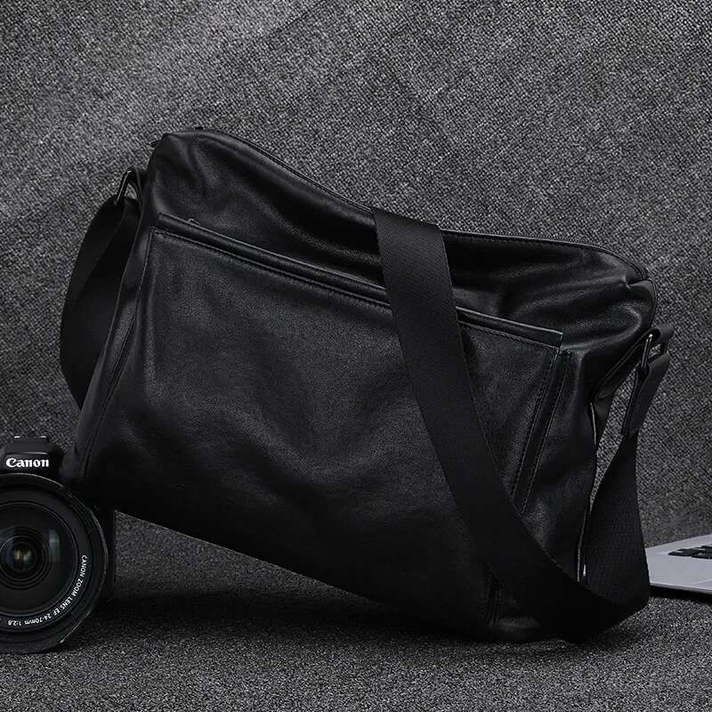 BJIAX Leather Backpack Crossbody Large Capacity Shoulder Commuter Diagonal Casual Messenger Cowhide Bag