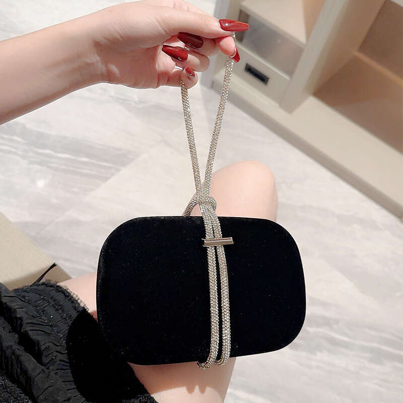 Dinner Bag Banquet Bag High End Rhinestone Decorative Chain Carrying Bag Banquet Handbag With Formal Dress KQ