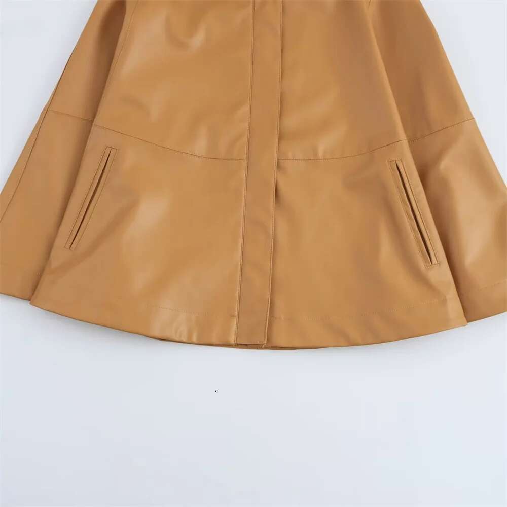 UNIZERA Cloak Style With Stand Up Collar Pocket Zipper Decoration Spring New Women's Coat Top