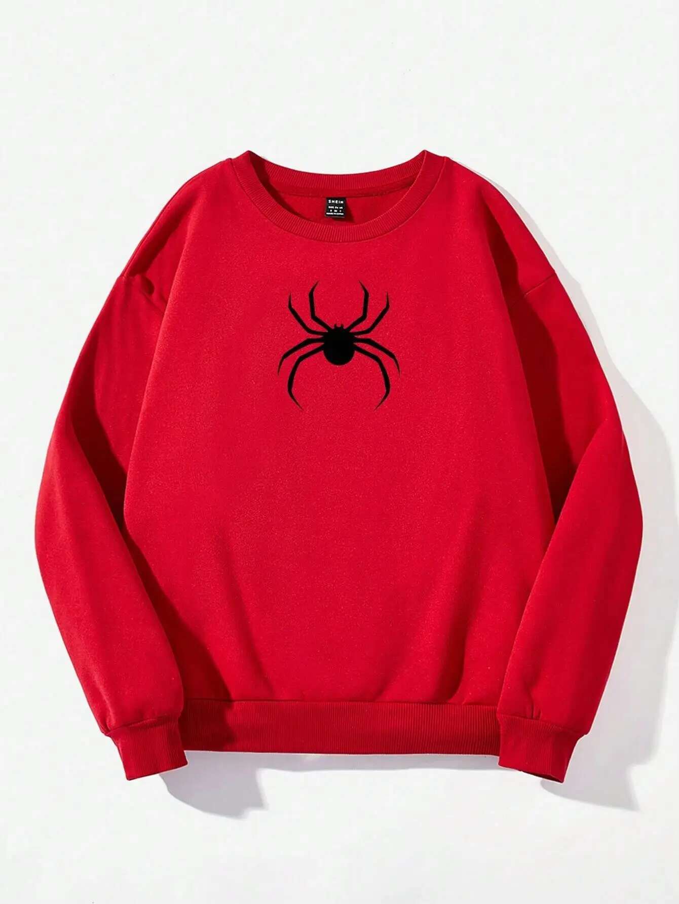 Spring Casual Women Sweatshirts Simple Spider Prints Hoodies Comfortable Fleece Soft Pullover Crewneck Loose Female Tops Clothes fashion clothing wome