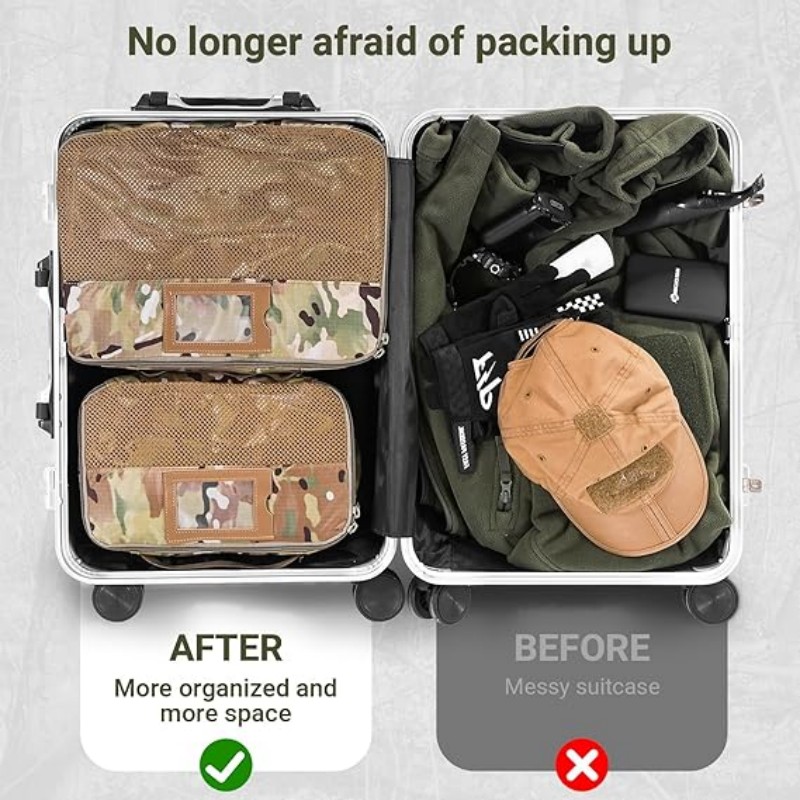 VOTAGOO Tactical Packing Cubes 6 Packs Lightweight Luggage Set Packing for Outdoor Organization Travel Accessories Bag Utility Travel Storage Bag