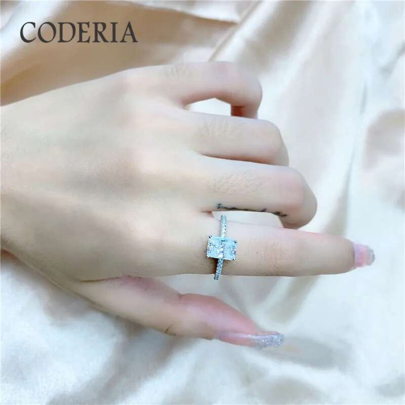 Real Certified Moissanite Wedding Rings With Excellent Cut 2 Carat Clarity VVS1 Brilliant Diamond Engagement Ring Luxury Jewelry