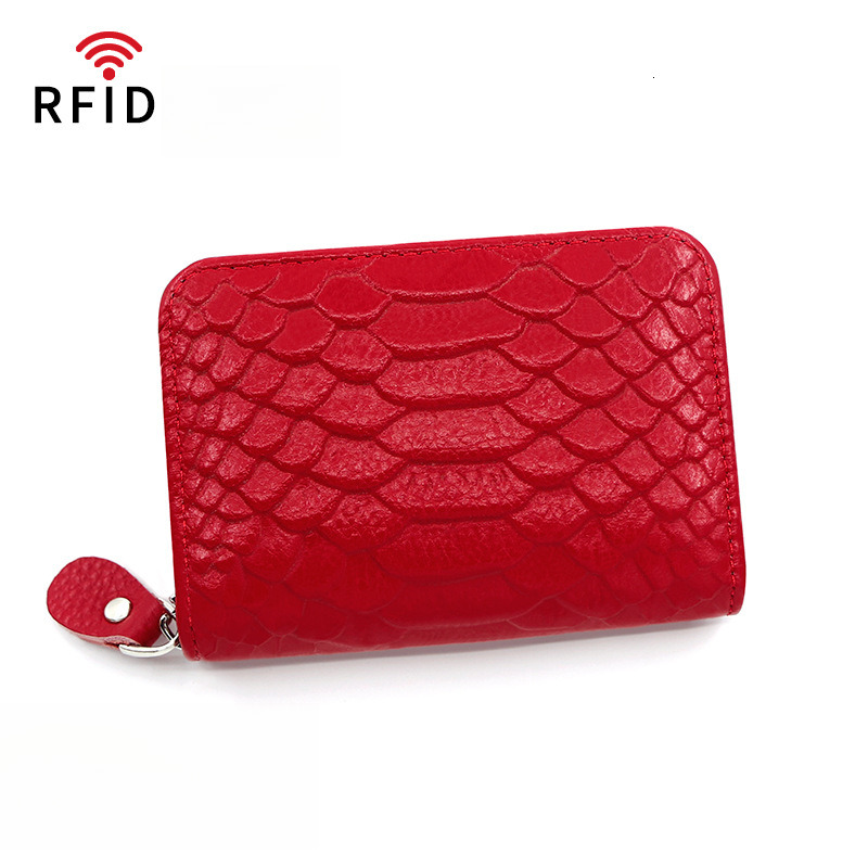 Designer Wallet Snake Skin Pattern Organ Cow Pickup Bag RFID Anti Theft Holder Clip Color Bank Card Change Certificate Package Luxury Wallet Key Pouch