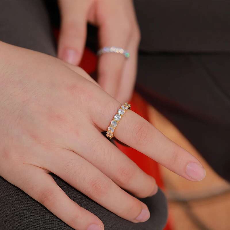 Full Moissanite 5MM Unisex Rings S925 Sterling Silver High Quality Exquisite Elegant Ring for Women Men