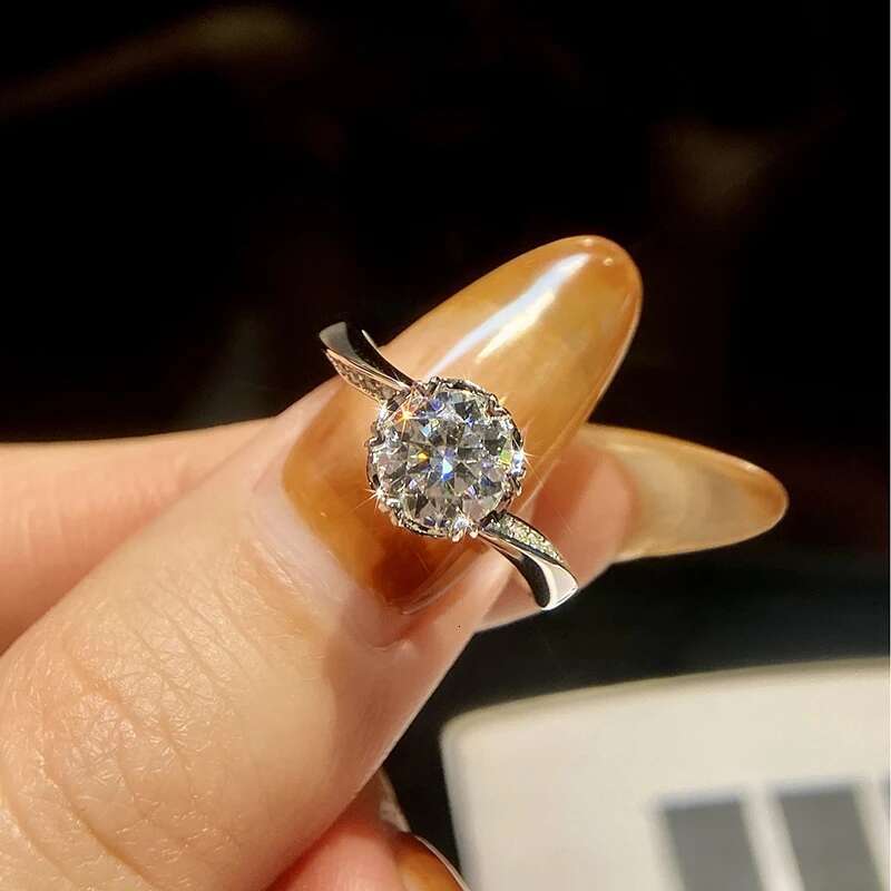 KNB 1CT Classic Delicate Certified Moissanite Diamond Wedding Rings For Women Real 925 Sterling Silver High Quality Fine Jewelry