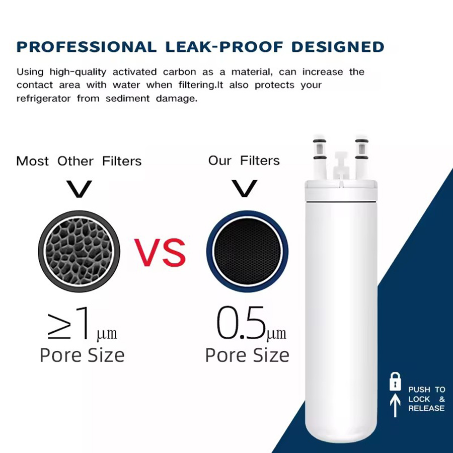 1pc Puresource3 WF3CB refrigerator water filter, no need to charge, no battery, remove odor and rust, used for refrigerator ice filter replacement