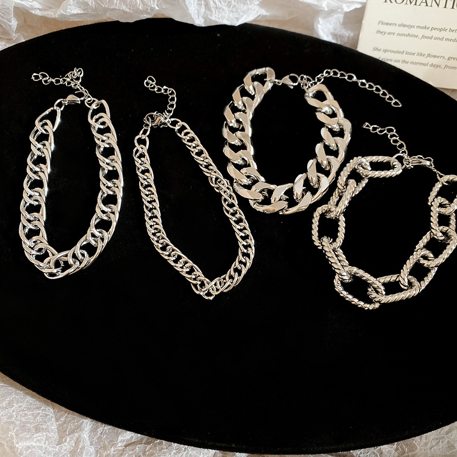 European and American Cross-Border Metal Chain Set Simple Fashion Personality Trendy Versatile Bracelet 2025 New Style Jewelry - view 6
