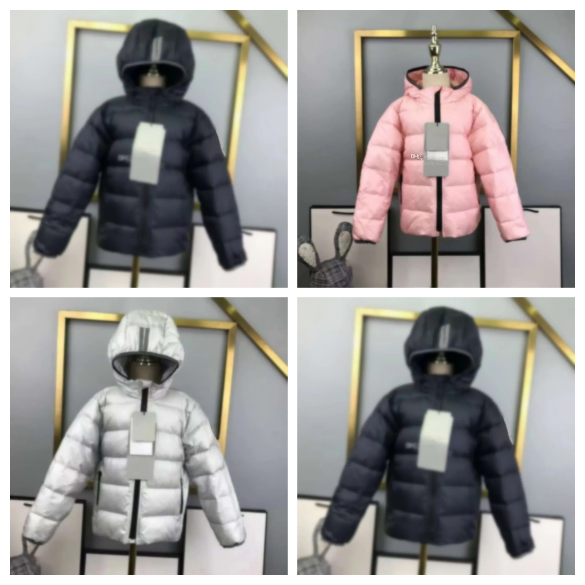 girl pink hoodies coats kid down coat luxury kids designer clothes girls boys winter jackets top child clothe Christmas birthdays parties school pink black silvery