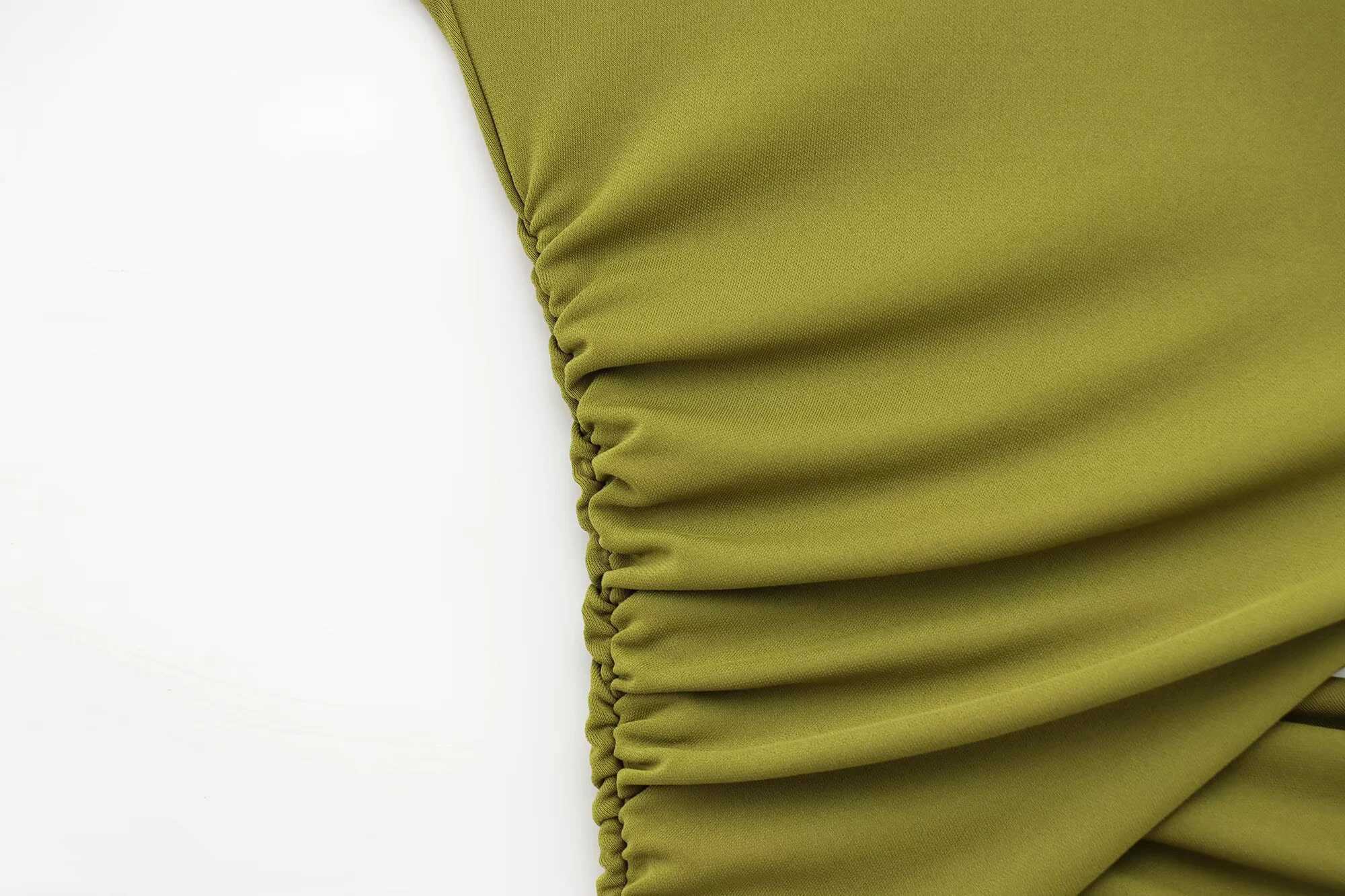 Spring 2025 new womens clothing European and American style pleated decoration hollow design sleeveless long dress W250430