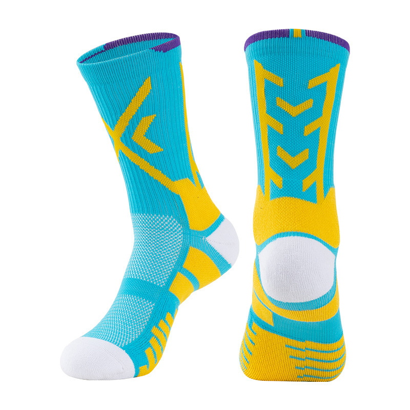 Basketball socks for men, mid length, summer high top socks, marathon, professional running, elite, towel bottom, American style, breathable