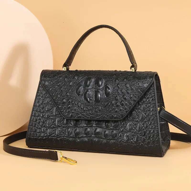 New Alligator Women's Leather Handbag Fashion Crossbody Shoulder Simple Small Square Bag