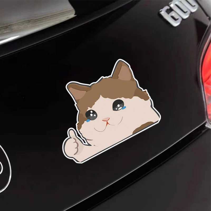 Cartoon Cat Car Personality Reflection Car Stickers Rear Window Cover Scratch Decorative Stickers Accessories H25430