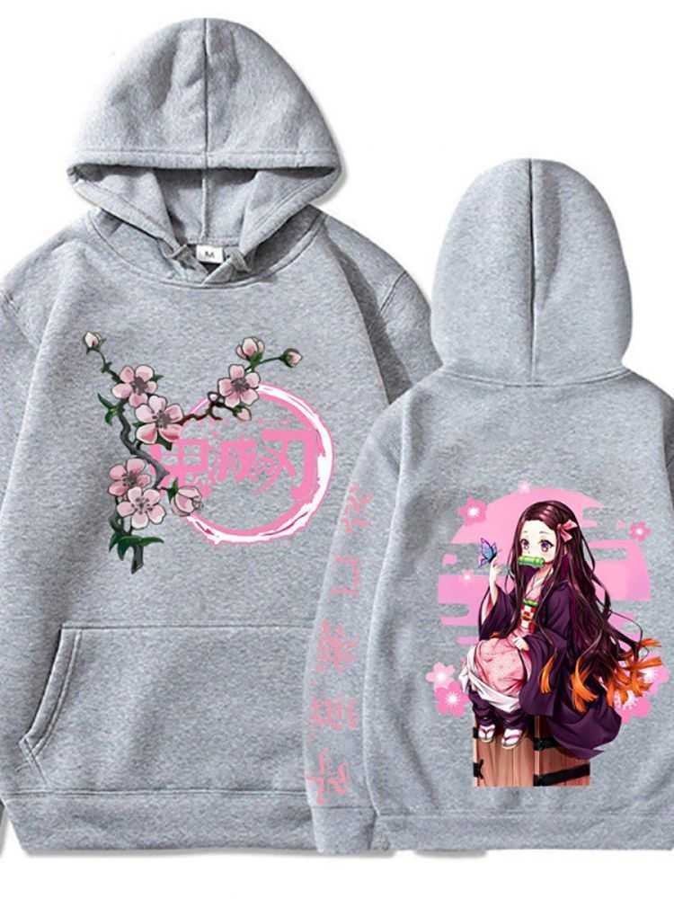 Demon Slayer Anime Hoodies Kamado Nezuko Manga Printed Men Women Hooded Pullovers Oversized Streetwear Male Harajuku SweatshirtXJ2500118