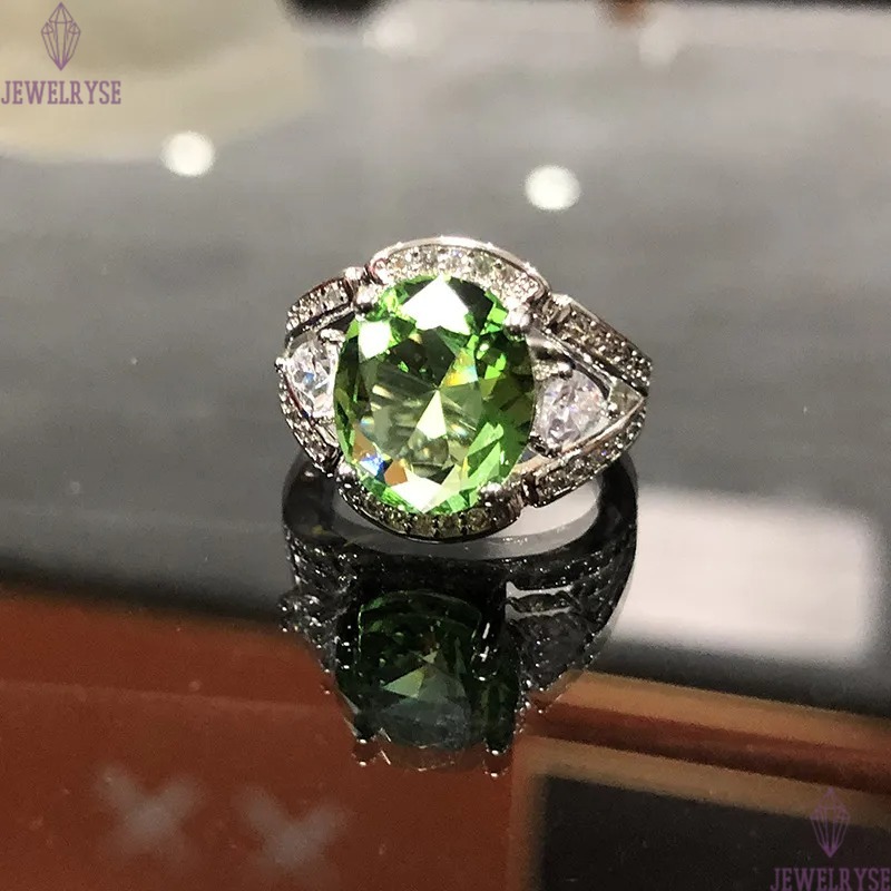 2023 Ins Top Sell Wedding Rings Luxury Jewelry 925 Sterling Silver Oval Cut Emerlad CZ Diamond Zircon Party Women Engagement Eternity Open Adjustable 