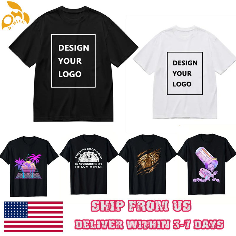 Free Shipping Oversize Men's Women's Casual shirt Short Sleeve Round neck print Logo Customized