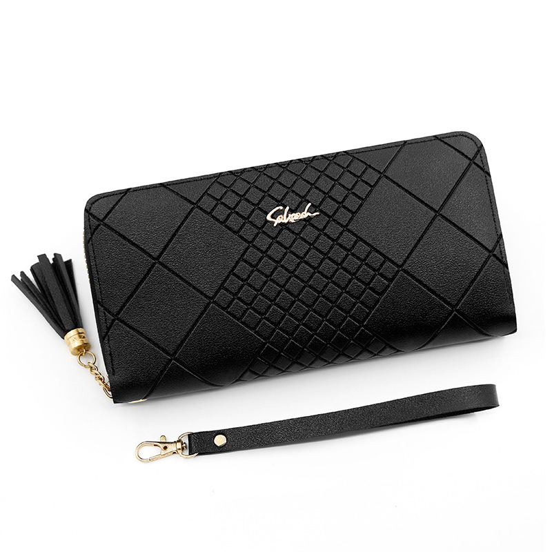 Designer Wallet Korean Version Wallet With Mobile Phone Bag Wallet Simple Embossed Design Women S Long Tassel Zipper Handbag Luxury Wallet Key Pouch