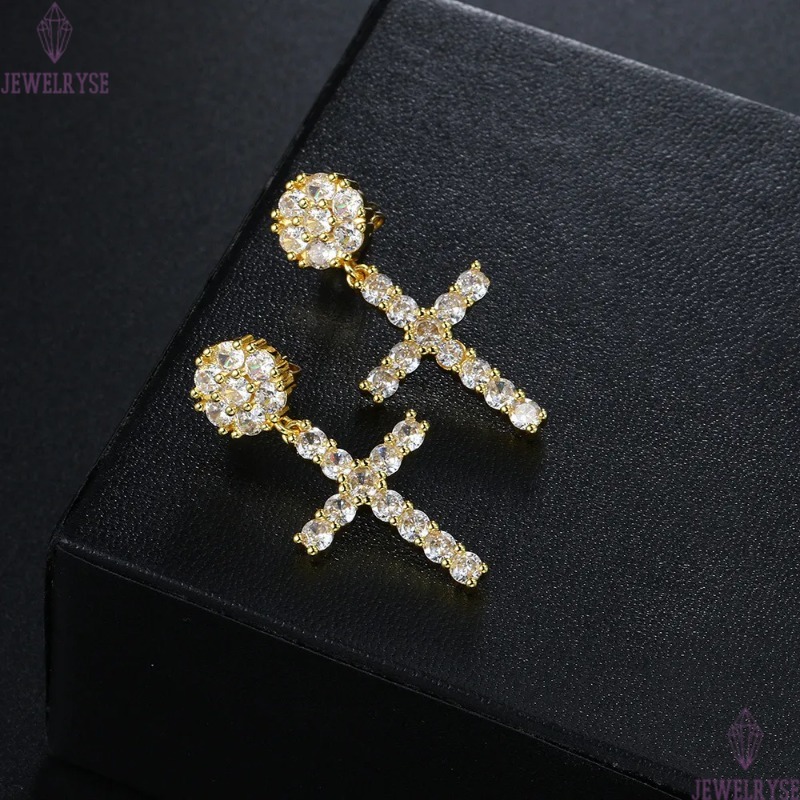 Choucong Hip Hop Dangle Earrings Luxury Jewelry 925 Sterling Silver Gold Fill Round Cut 5A Cubic Zircon CZ Diamond Elegant High Quality Party Woemn Cr