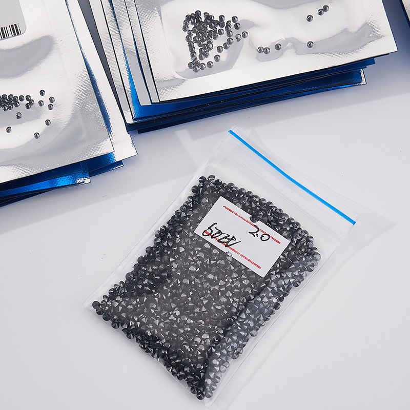 Small Size 0.7-3.0mm Melee Moissanite Stone Black Color VVS Loose Gemstone Moissanite Diamond Manufactured Beads for Jewelry Making