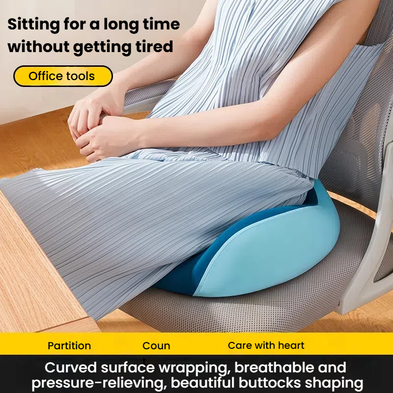 Ultra-Comfort Memory Foam Seat Cushion for Home/Office/Car - Ergonomic ass Pain Relief, Breathable & Washable Cover, Portable