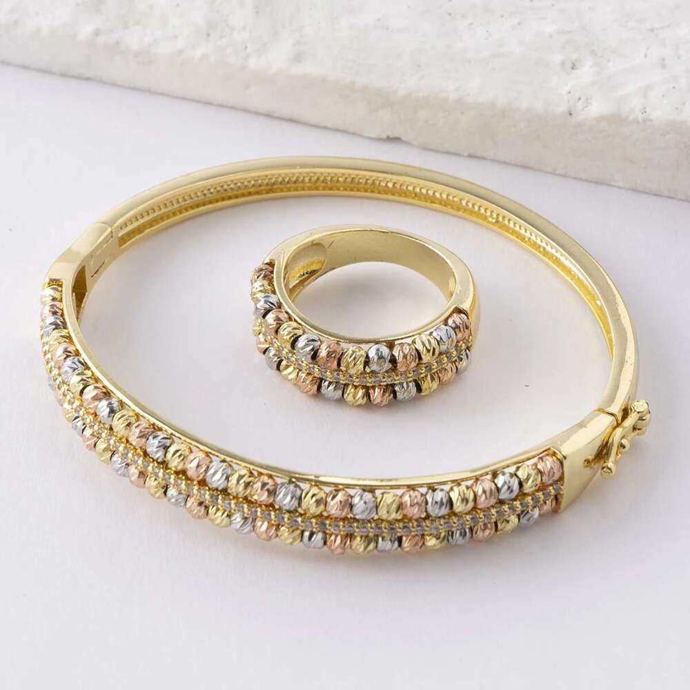 LUIZADA Copper Metal Beads Cross Bangle For Women Fashion Jewelry Delicate Multicolor Exquisite Holiday Gift