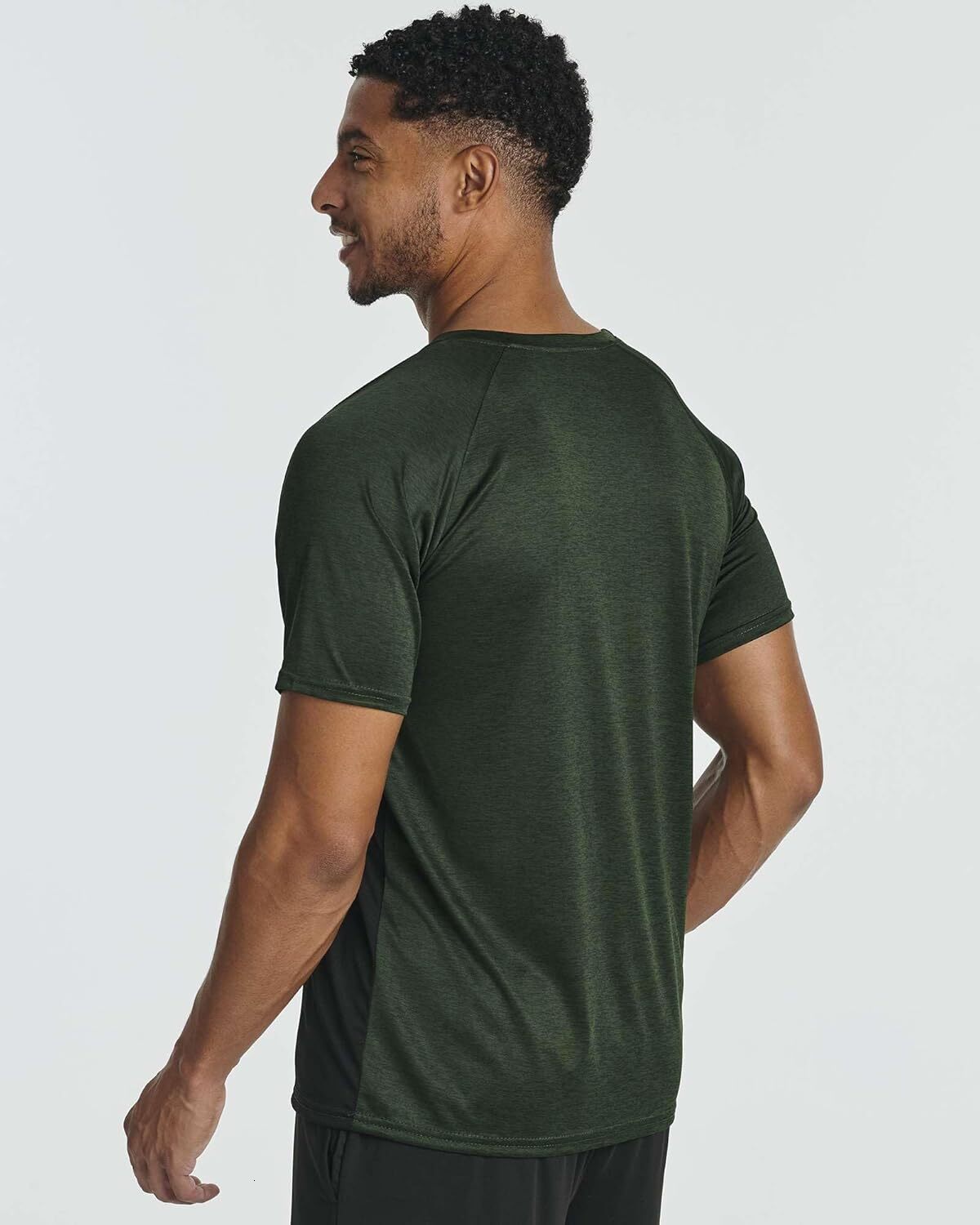 5-piece set: Men's short sleeved dry sports round neck - Sports running gym exercise T-shirt top