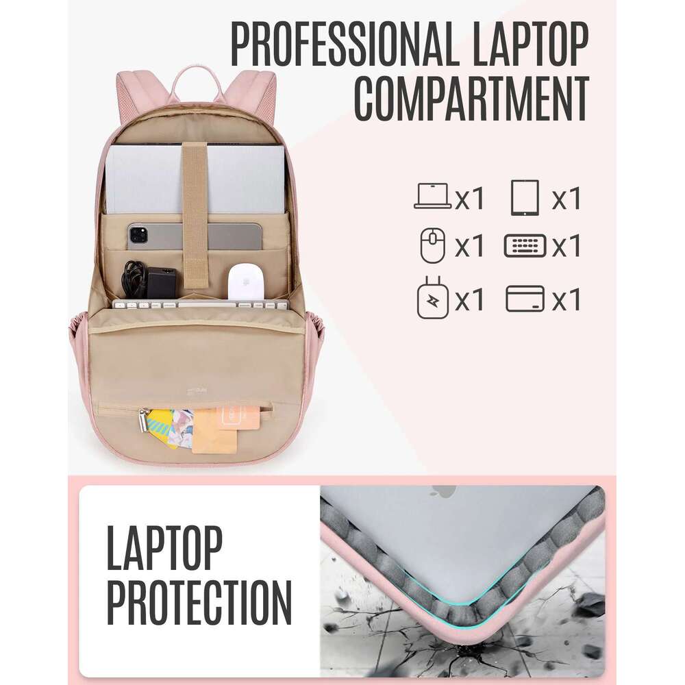 LIGHT FLIGHT 17.3 Inch Backpack Anti-Theft Laptop with USB Charging Hole Waterproof Women's Travel College Bag