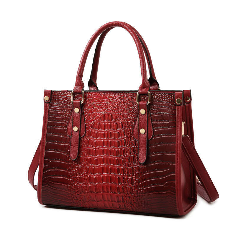New Fashion Three Piece Set Large Capacity Mother and Child with Crocodile Pattern Texture Single Shoulder Handheld Crossbody Women's Bag