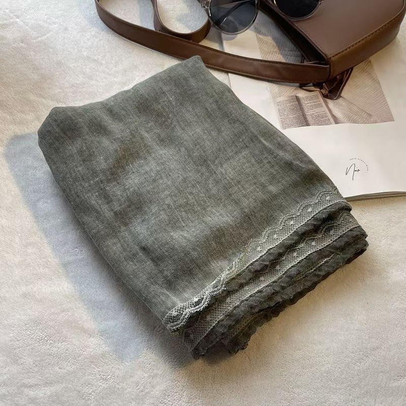T598 new cotton and linen scarf lace lace retro art accessories silk scarf autumn and winter shawl neck tide