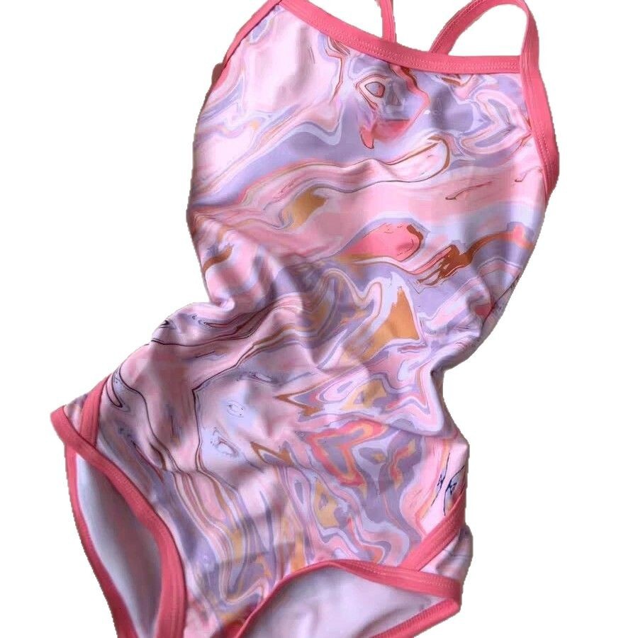 Women's sports one-piece slim fit competitive swimming pool training special hot spring quick drying backless swimsuit