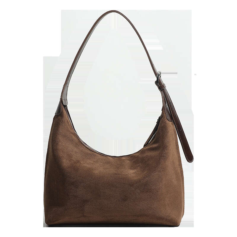 2024 Autumn East New Deer Skin Matte Hobo Underarm Casual Versatile Commuter Single Cross Shoulder Dumpling Bag