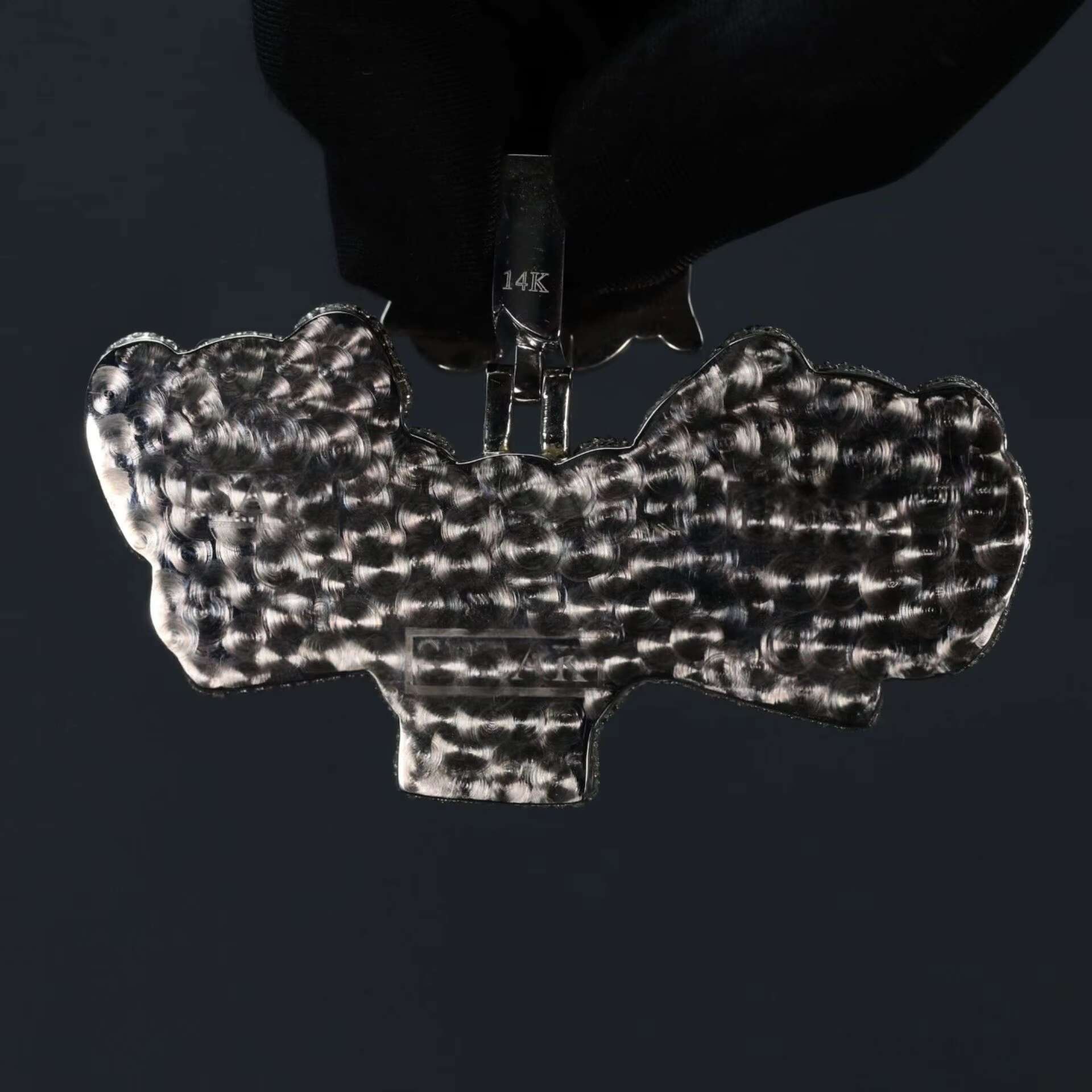 fully iced out luxurious looking 925 Sterling Silver two tone Moissanite Diamond Hip Hop Style Pendant for Men By Ritzin