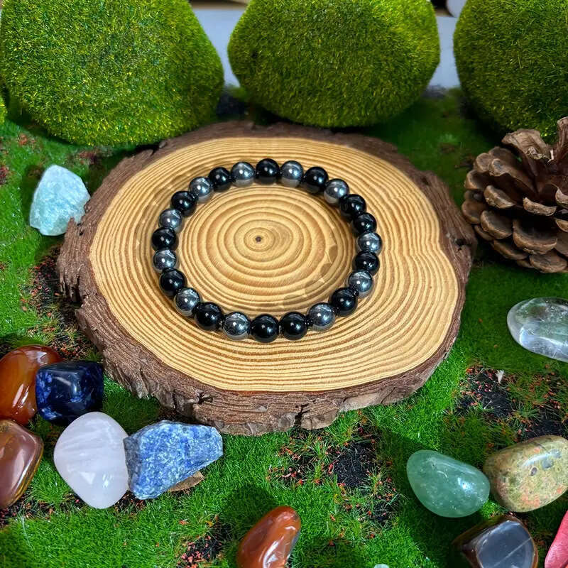 Temu Xiyin TK obsidian chalcopyrite fashionable crystal bracelet