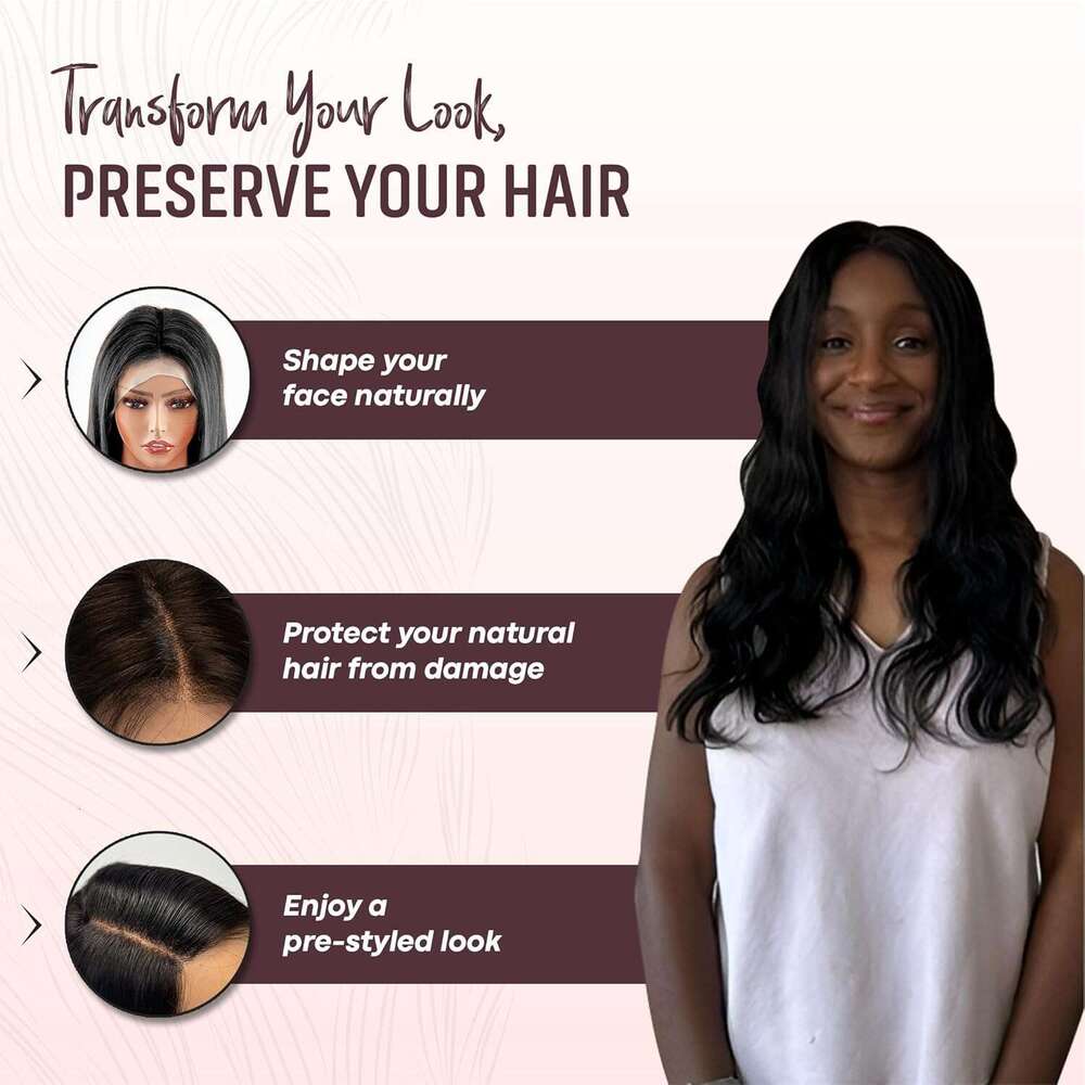 Agape 13x5 Body Wave HD Lace Front Wig 100% Human Hair for Women, 180% Density, Pre-Plucked with Baby Hair, Glueless Transparent Swiss Lace, No Synthe
