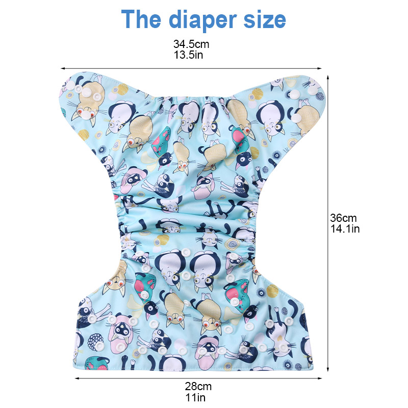 2025 Fashion Reusable Baby Pocket Cloth Diaper With Microfiber Insert 4 Sets One Size Fit All 3-15 KG Baby Nappies Washable Adjustable Size Quick Abso