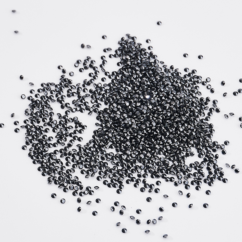 Small Size 0.7-3.0mm Melee Moissanite Stone Black Color VVS Loose Gemstone Moissanite Diamond Manufactured Beads for Jewelry Making