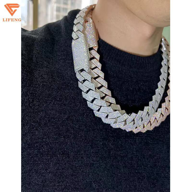 925 Sterling Silver Cuban Link Chain for Men 20mm Moissanite Miami Rose Gold Passes Diamond Test Rhodium Hip Hop Jewelry Gift