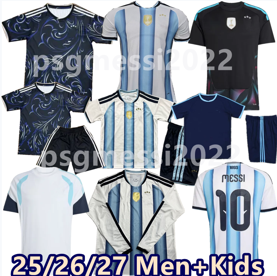 25 26 27 Argentina 50th Soccer Jerseys MeSsls 25/26/27 MARTINEZ DI MARIA MARADONA FERNANDEZ DE PAUL TAGLIAFICO MARADONA ROMERO Uniforms Men kids kit Football Shirt 4xl