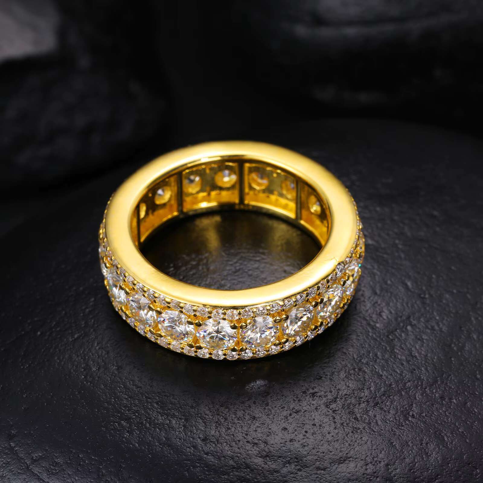 925 Sterling Silver Fine Jewelry VVS D Moissanite Diamond Wedding Engagement Ring Cut Gemstone Rings Unisex Anniversary Occasion