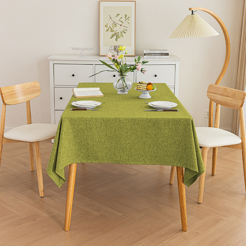 T0440 tablecloth waterproof, dustproof, anti-static rectangular washable tablecloth universal for all seasons bamboo hemp household coffee table cover