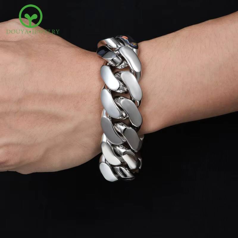 High Quality 25mm Real Gold Plated Copper Large Cuban Chain butterfly Clasp Bracelet for Man Woman